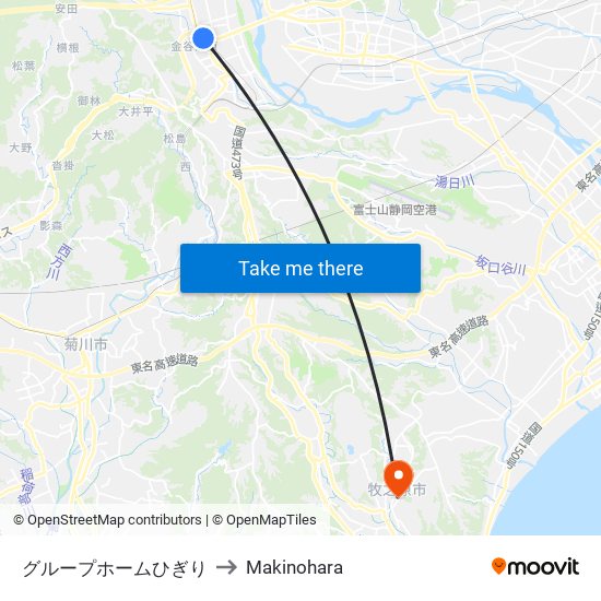 グループホームひぎり to Makinohara map