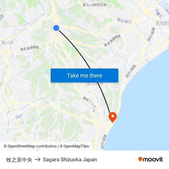 牧之原中央 to Sagara Shizuoka Japan map