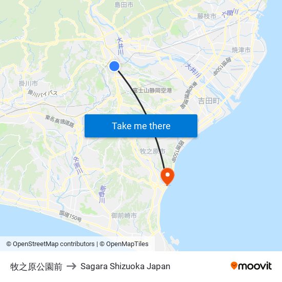 牧之原公園前 to Sagara Shizuoka Japan map