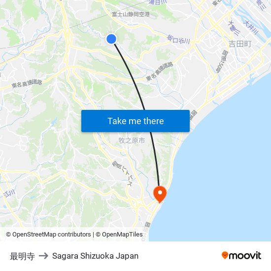 最明寺 to Sagara Shizuoka Japan map