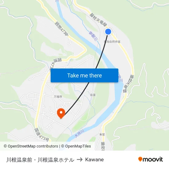 川根温泉前・川根温泉ホテル to Kawane map
