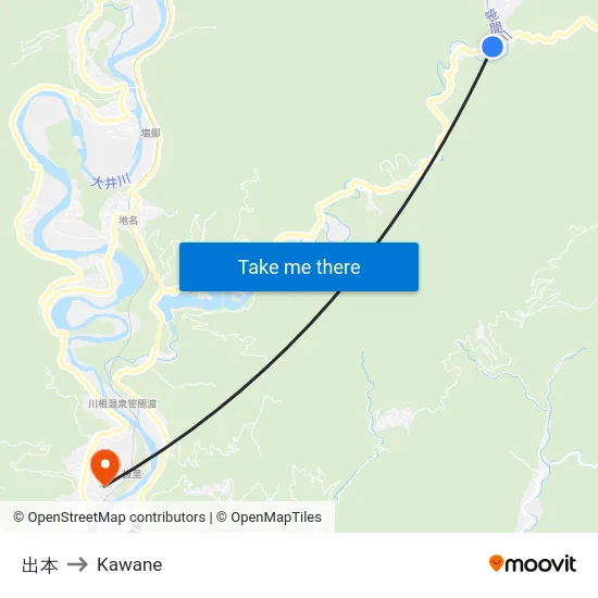 出本 to Kawane map