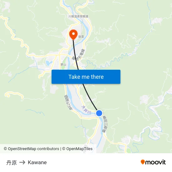 丹原 to Kawane map