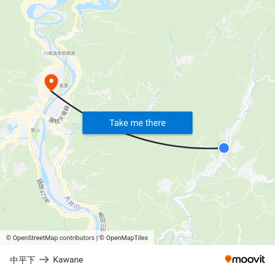 中平下 to Kawane map