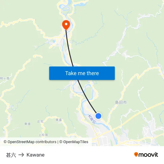 甚六 to Kawane map