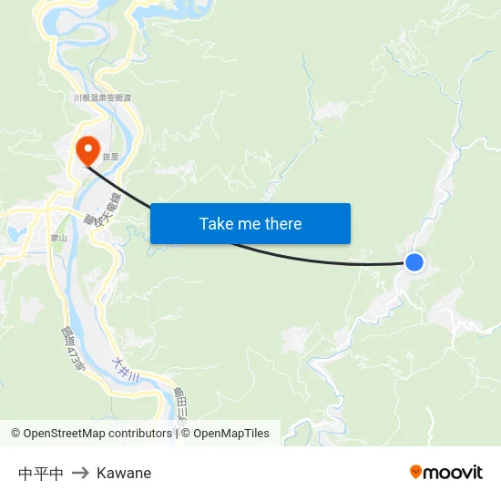 中平中 to Kawane map