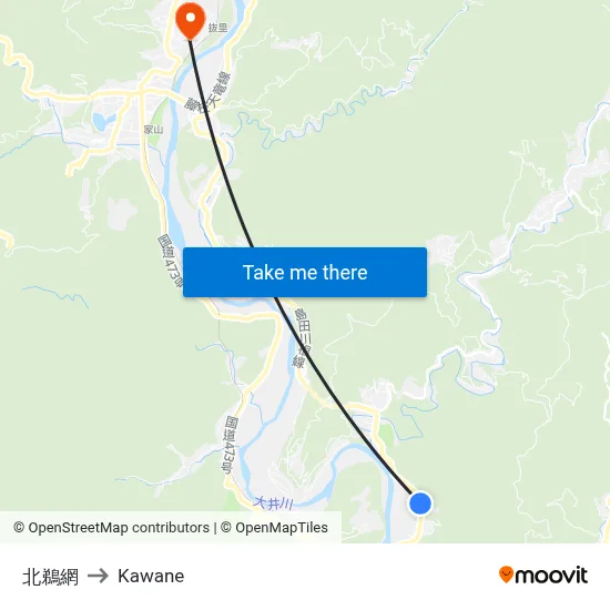 Kita-Uami to Kawane map