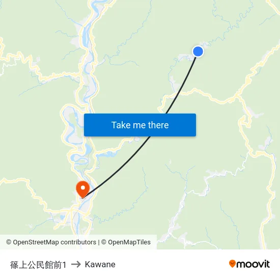 篠上公民館前1 to Kawane map