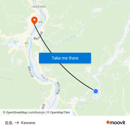 長島 to Kawane map