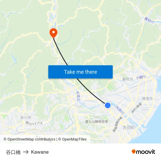 谷口橋 to Kawane map