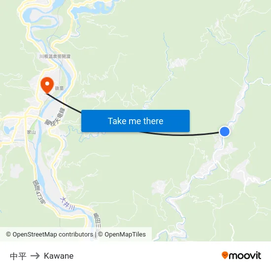 中平 to Kawane map