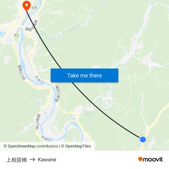 上相賀橋 to Kawane map
