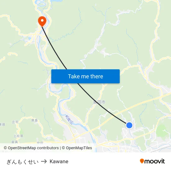 ぎんもくせい to Kawane map