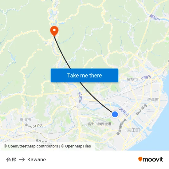 色尾 to Kawane map