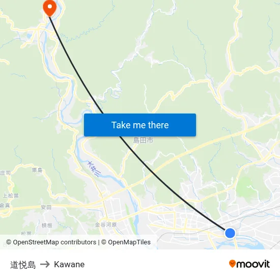 道悦島 to Kawane map