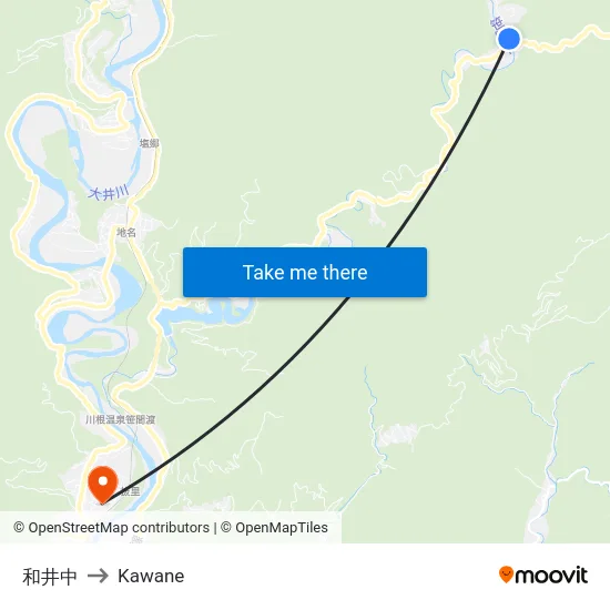和井中 to Kawane map