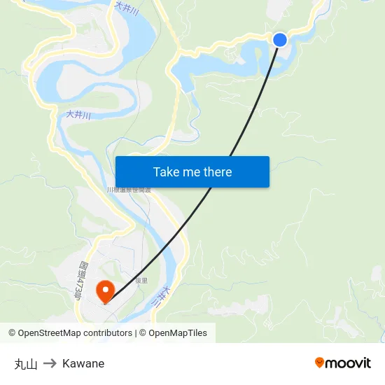 丸山 to Kawane map