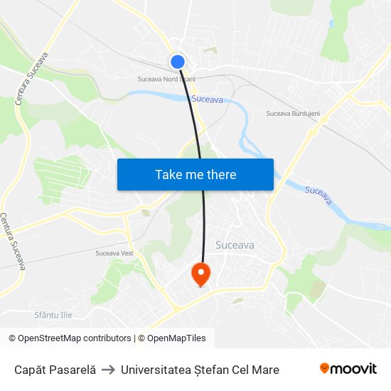 Capăt Pasarelă to Universitatea Ștefan Cel Mare map