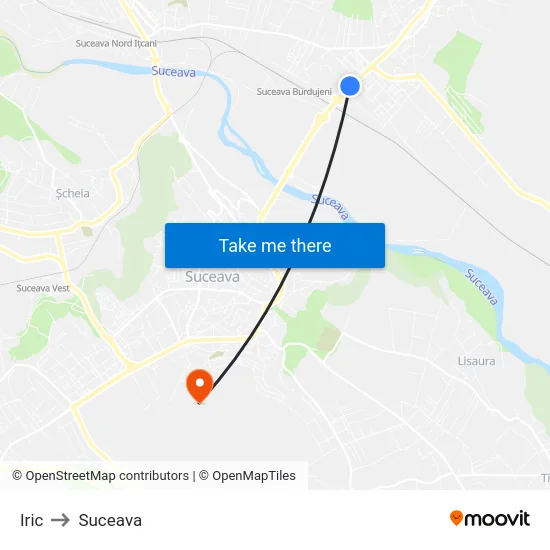 Iric to Suceava map