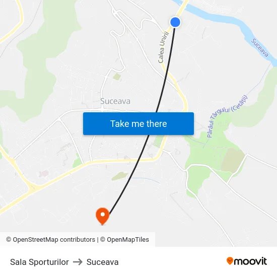 Sala Sporturilor to Suceava map