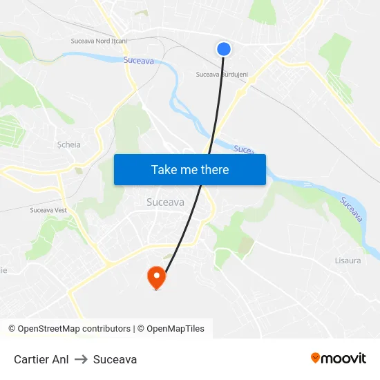 Cartier Anl to Suceava map