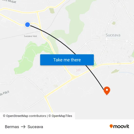 Bermas to Suceava map