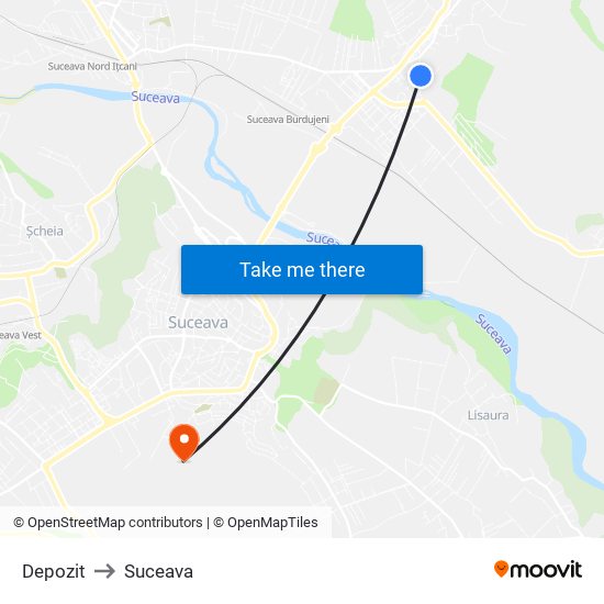 Depozit to Suceava map