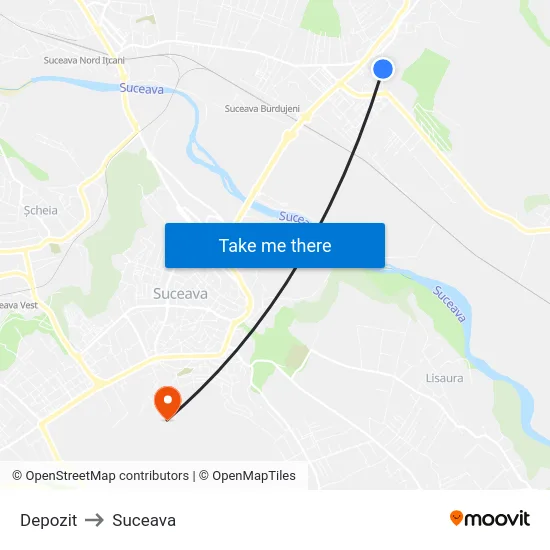 Depozit to Suceava map
