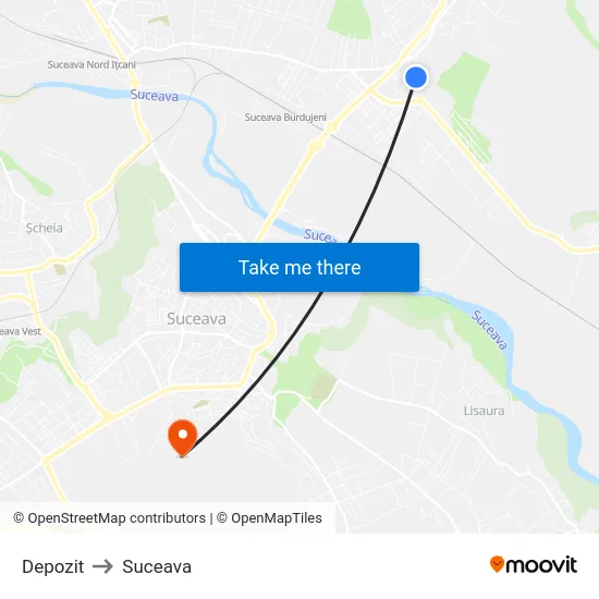 Depozit to Suceava map