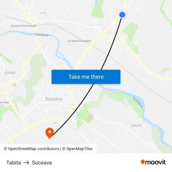 Tabita to Suceava map