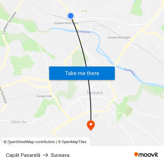 Capăt Pasarelă to Suceava map