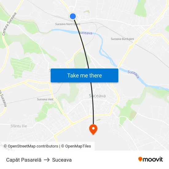 Capăt Pasarelă to Suceava map