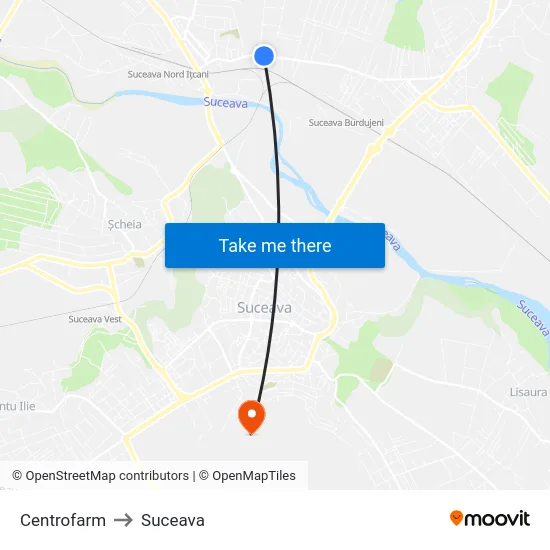 Centrofarm to Suceava map