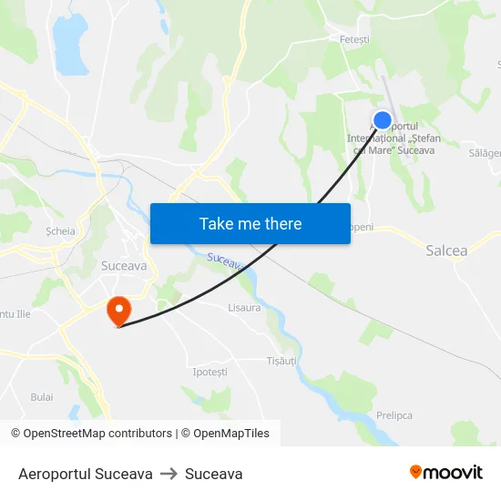 Aeroportul Suceava to Suceava map