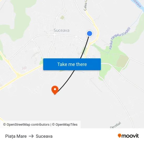 Piața Mare to Suceava map