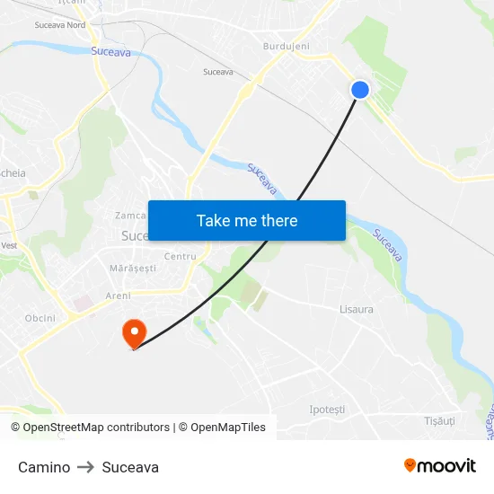 Camino to Suceava map