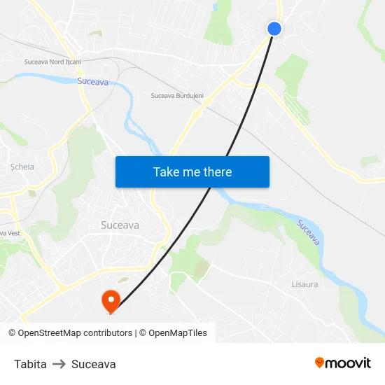 Tabita to Suceava map