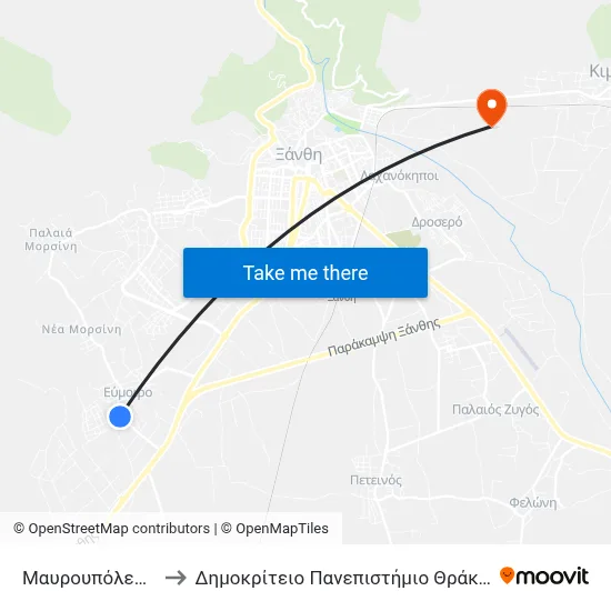 Mavroupoleos to Democritus University of Thrace map