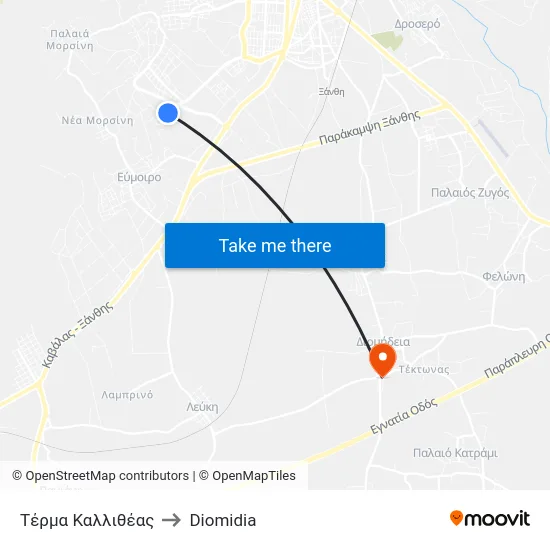 Τέρμα Καλλιθέας to Diomidia map