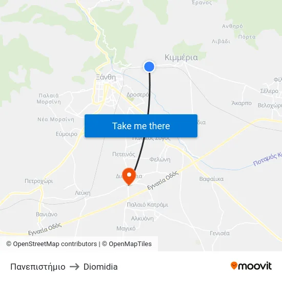 Πανεπιστήμιο to Diomidia map