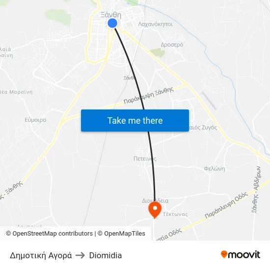 Δημοτική Αγορά to Diomidia map