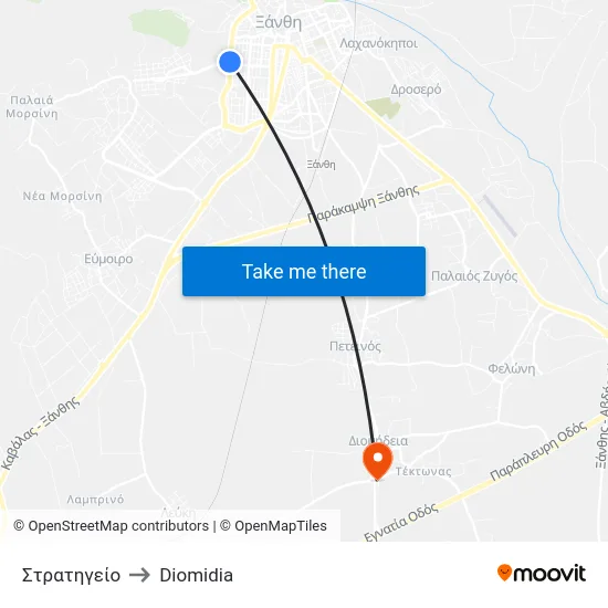 Στρατηγείο to Diomidia map