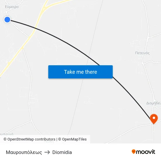 Μαυρουπόλεως to Diomidia map