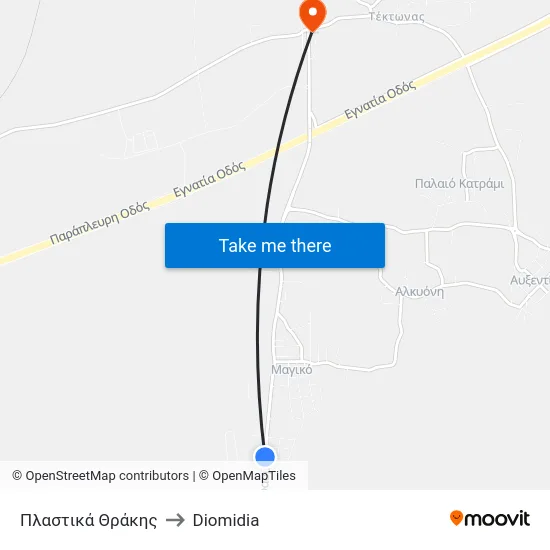 Πλαστικά Θράκης to Diomidia map