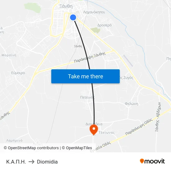 Κ.Α.Π.Η. to Diomidia map