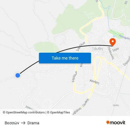 Vesson to Drama map