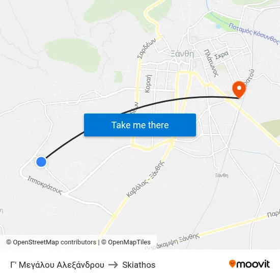 3rd Megalou Alexandrou to Skiathos map