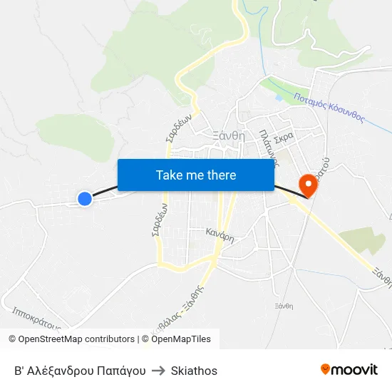 2nd Alexandrou Papagou to Skiathos map