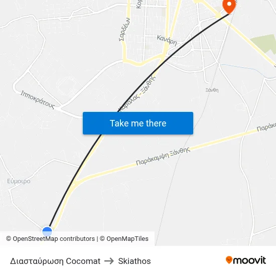 Cocomat Junction to Skiathos map