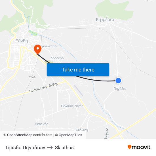 Γήπεδο Πηγαδίων to Skiathos map